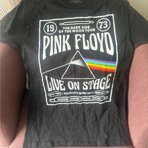 Pink Floyd Black Tee with Rainbow Prism Graphic